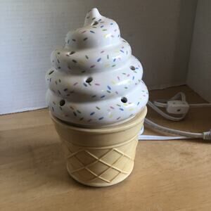 Scentsy Ice Cream Cone Wax Warmer Ceramic Retired Sprinkles 2016
